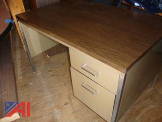 (#1836) Desk, Shelf, and Filing Cabinet
